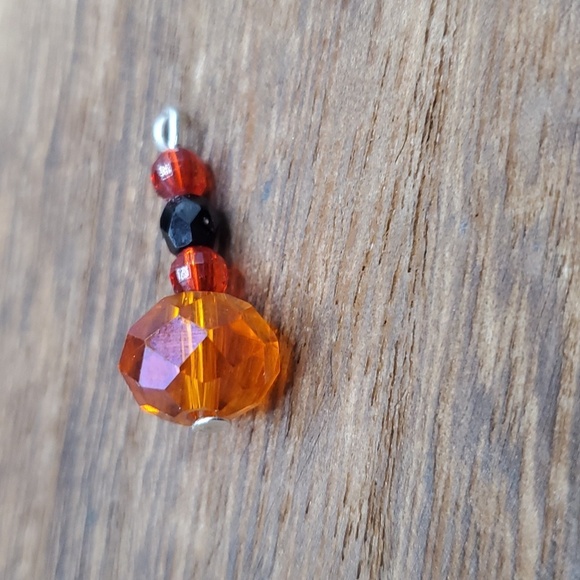 Brilliant sparkle orange crystal beaded drop pendant - Picture 2 of 2